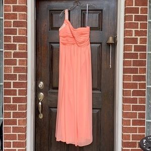 Calvin Klein Coral One-Shoulder Dress